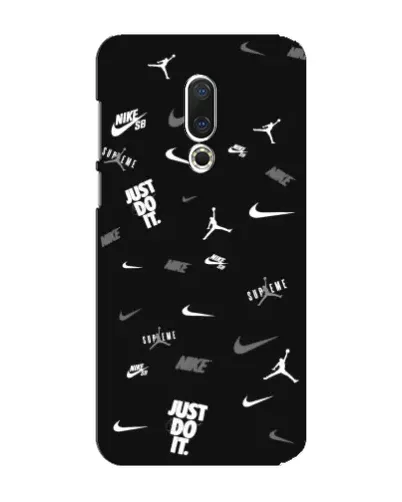 Чехол для Meizu 15 Plus с картинкой «Nike Black Pattern»