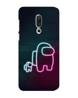 Чехол для Meizu 15 Plus с картинкой «Among Us неон-арт»