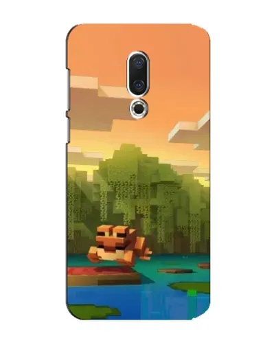 Чехол для Meizu 15 Plus с картинкой «Майнкрафт закат солнца»