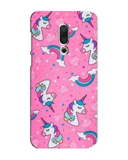 Чехол для Meizu 15 Plus с картинкой «Unicorn паттерн розовый»