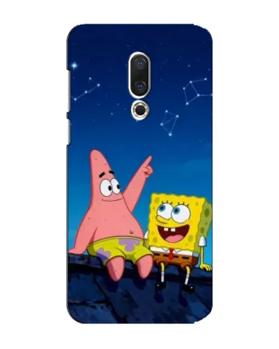 Чехол для Meizu 15 Plus с картинкой «Губка Боб и Патрик ночью»