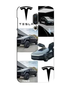 Чехол для Meizu 15 Plus с картинкой «Коллаж Cybertruck Tesla»