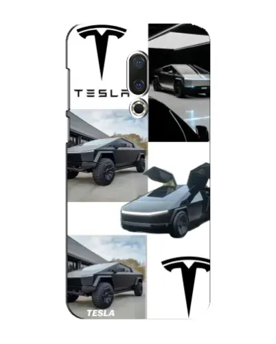 Чехол для Meizu 15 Plus с картинкой «Коллаж Cybertruck Tesla»
