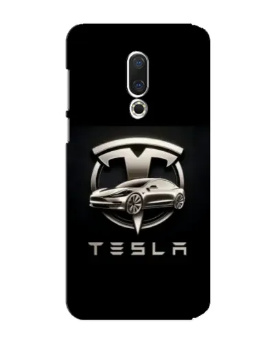Чехол для Meizu 15 Plus с картинкой «Tesla — серебристое авто»