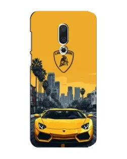 Чехол для Meizu 15 Plus с картинкой «Желтый Lamborghini город»