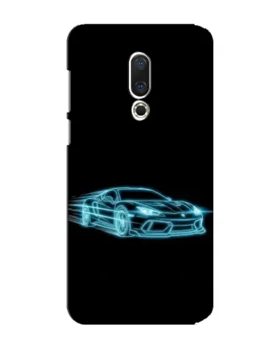 Чехол для Meizu 15 Plus с картинкой «Неоновый контур Lamborghini»