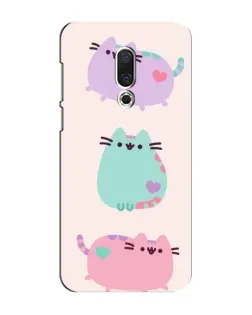 Чехол для Meizu 15 Plus с картинкой «Pusheen трио»