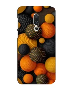 Чехол для Meizu 15 Plus с картинкой «Объемные оранжевые сферы»