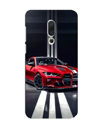 Чехол для Meizu 15 с картинкой «Красная BMW на дороге»
