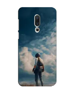 Чохол для Meizu 15 з картинкою «Герой PUBG на скелі»