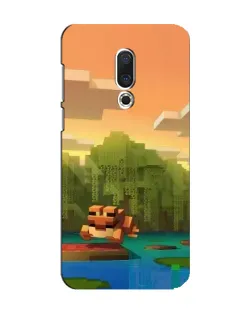 Чохол для Meizu 15 з картинкою «Майнкрафт захід сонця»