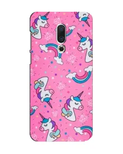 Чехол для Meizu 15 с картинкой «Unicorn паттерн розовый»