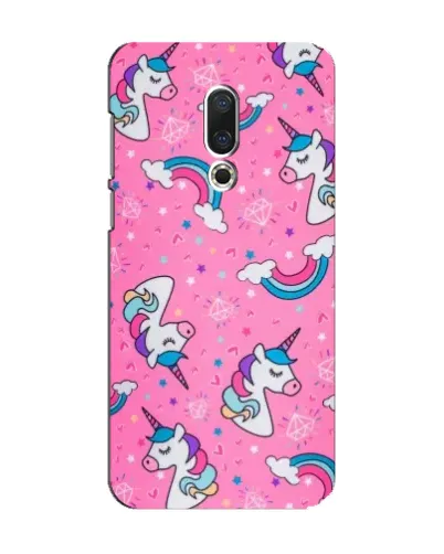 Чехол для Meizu 15 с картинкой «Unicorn паттерн розовый»