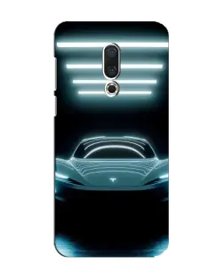 Чехол для Meizu 15 с картинкой «Tesla в неоне»