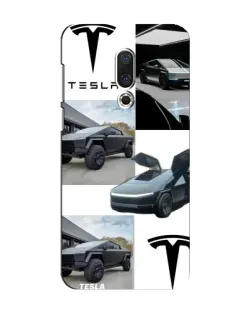 Чехол для Meizu 15 с картинкой «Коллаж Cybertruck Tesla»