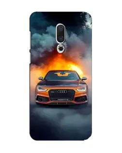 Чехол для Meizu 15 с картинкой «Audi в огненном дыму»