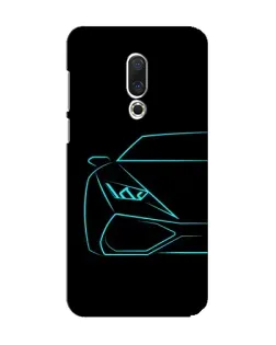 Чохол для Meizu 15 з картинкою «Блакитний силует Lamborghini»