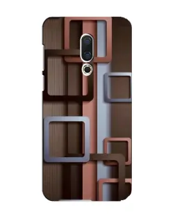 Чохол для Meizu 15 з картинкою «Коричневі об'ємні квадрати»