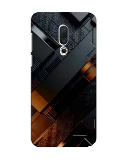 Чохол для Meizu 15 з картинкою «Чорні геометричні блоки»