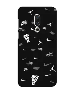 Чехол для Meizu 16 Plus с картинкой «Nike Black Pattern»