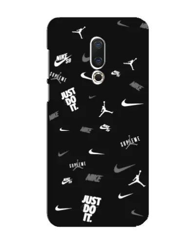 Чехол для Meizu 16 Plus с картинкой «Nike Black Pattern»