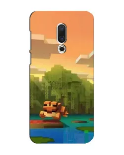 Чехол для Meizu 16 Plus с картинкой «Майнкрафт закат солнца»