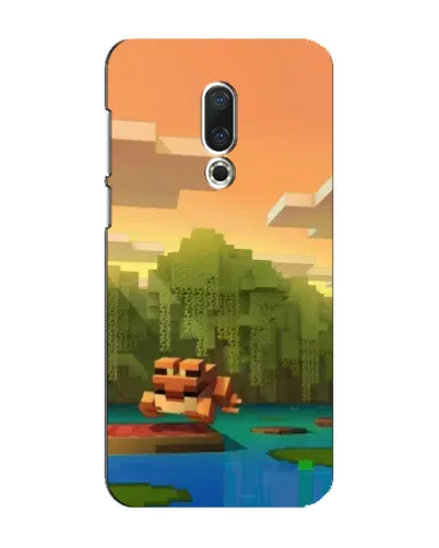 Чехол для Meizu 16 Plus с картинкой «Майнкрафт закат солнца»