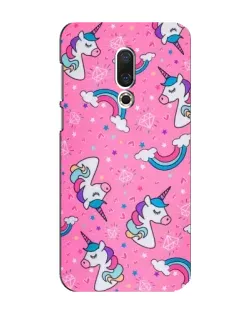Чехол для Meizu 16 Plus с картинкой «Unicorn паттерн розовый»