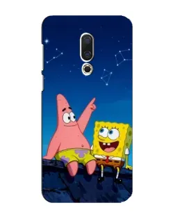 Чехол для Meizu 16 Plus с картинкой «Губка Боб и Патрик ночью»