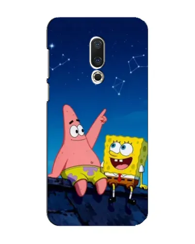 Чехол для Meizu 16 Plus с картинкой «Губка Боб и Патрик ночью» Чехол для Meizu 16 Plus с картинкой «Губка Боб и Патрик ночью»