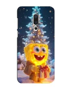 Чехол для Meizu 16 Plus с картинкой «Рождественский Спанч Боб»