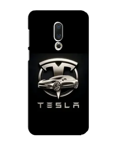 Чохол для Meizu 16 Plus з картинкою «Tesla — срібне авто»