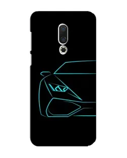 Чохол для Meizu 16 Plus з картинкою «Блакитний силует Lamborghini»
