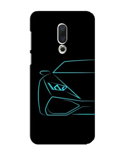 Чохол для Meizu 16 Plus з картинкою «Блакитний силует Lamborghini»