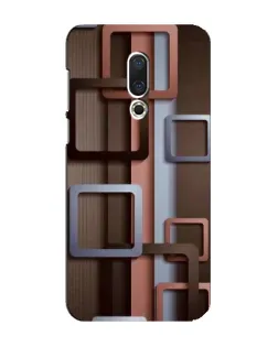 Чохол для Meizu 16 Plus з картинкою «Коричневі об'ємні квадрати»