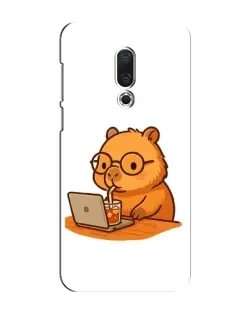 Чохол для Meizu 16 Plus з картинкою «Капібара з ноутбуком»