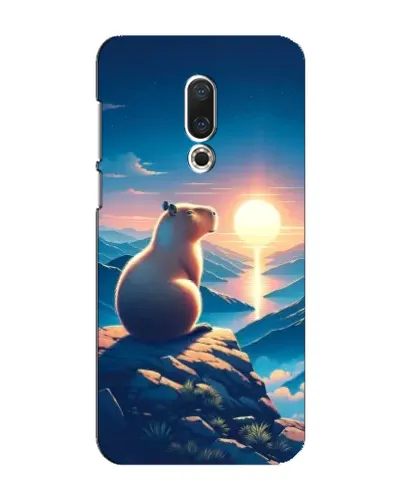 Чохол для Meizu 16 Plus з картинкою «Захід сонця з капібарою»