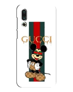 Чехол для Meizu 16s с картинкой «Микки Маус Gucci — полосы»