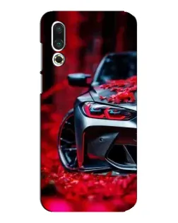 Чехол для Meizu 16s с картинкой «Спортивная BMW и цветы»