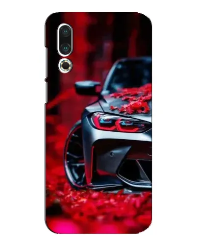 Чехол для Meizu 16s с картинкой «Спортивная BMW и цветы»