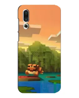 Чехол для Meizu 16s с картинкой «Майнкрафт закат солнца»