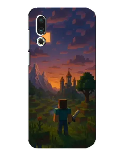 Чехол для Meizu 16s с картинкой «Стив у башни» Чехол для Meizu 16s с картинкой «Стив у башни»
