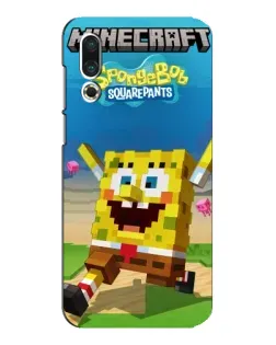 Чехол для Meizu 16s с картинкой «Губка Боб Minecraft»