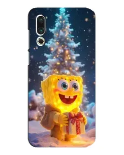 Чехол для Meizu 16s с картинкой «Рождественский Спанч Боб»
