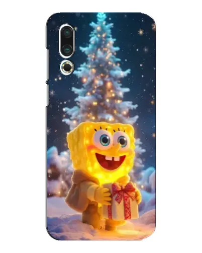 Чехол для Meizu 16s с картинкой «Рождественский Спанч Боб»
