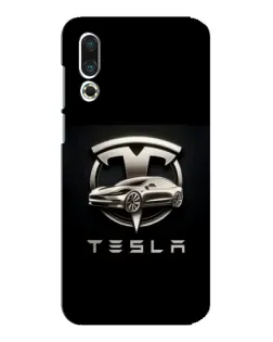 Чехол для Meizu 16s с картинкой «Tesla — серебристое авто»