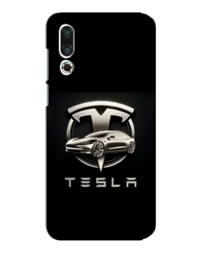 Чехол для Meizu 16s с картинкой «Tesla — серебристое авто»