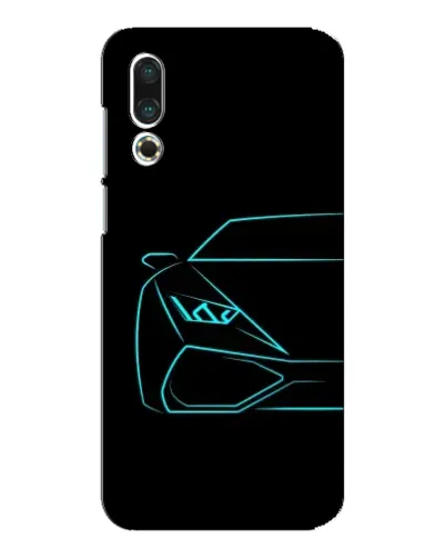 Чехол для Meizu 16s с картинкой «Голубой силуэт Lamborghini»