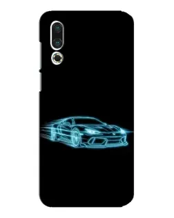 Чехол для Meizu 16s с картинкой «Неоновый контур Lamborghini»