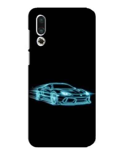Чехол для Meizu 16s с картинкой «Неоновый контур Lamborghini»